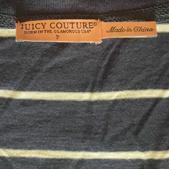 JUICY COUTURE Vintage Y2K Navy/White Striped Button Down Long Sleeve Cardigan - Picture 3 of 5